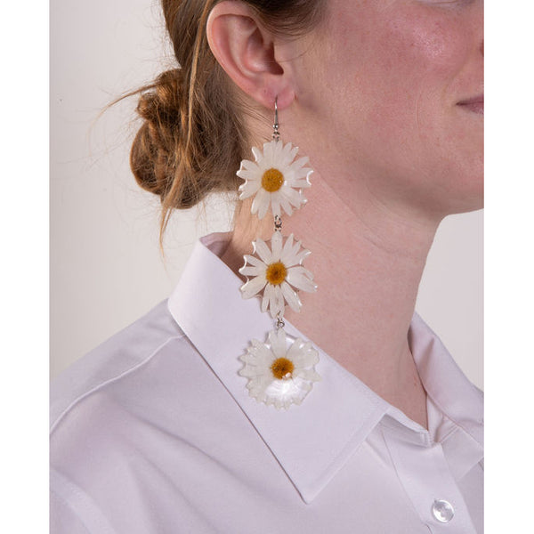Pressed Daisy Statement Earrings - Getty Museum Store