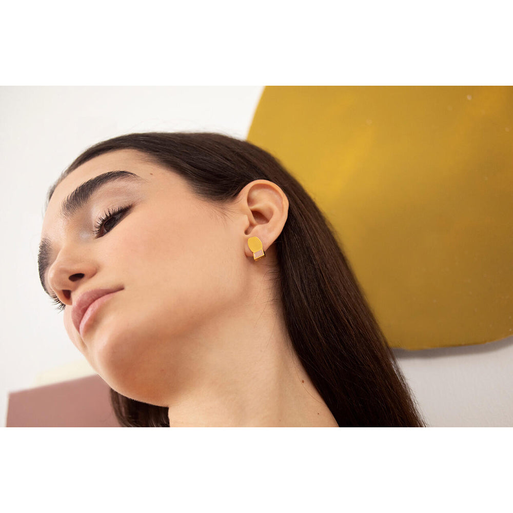 Collage Golden Stud Earrings