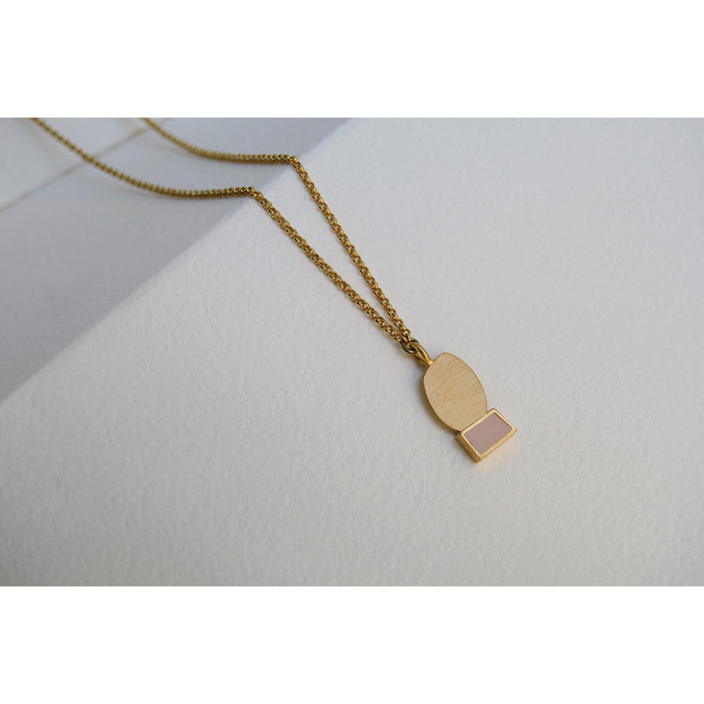 Collage Golden Necklace with Small Pendant
