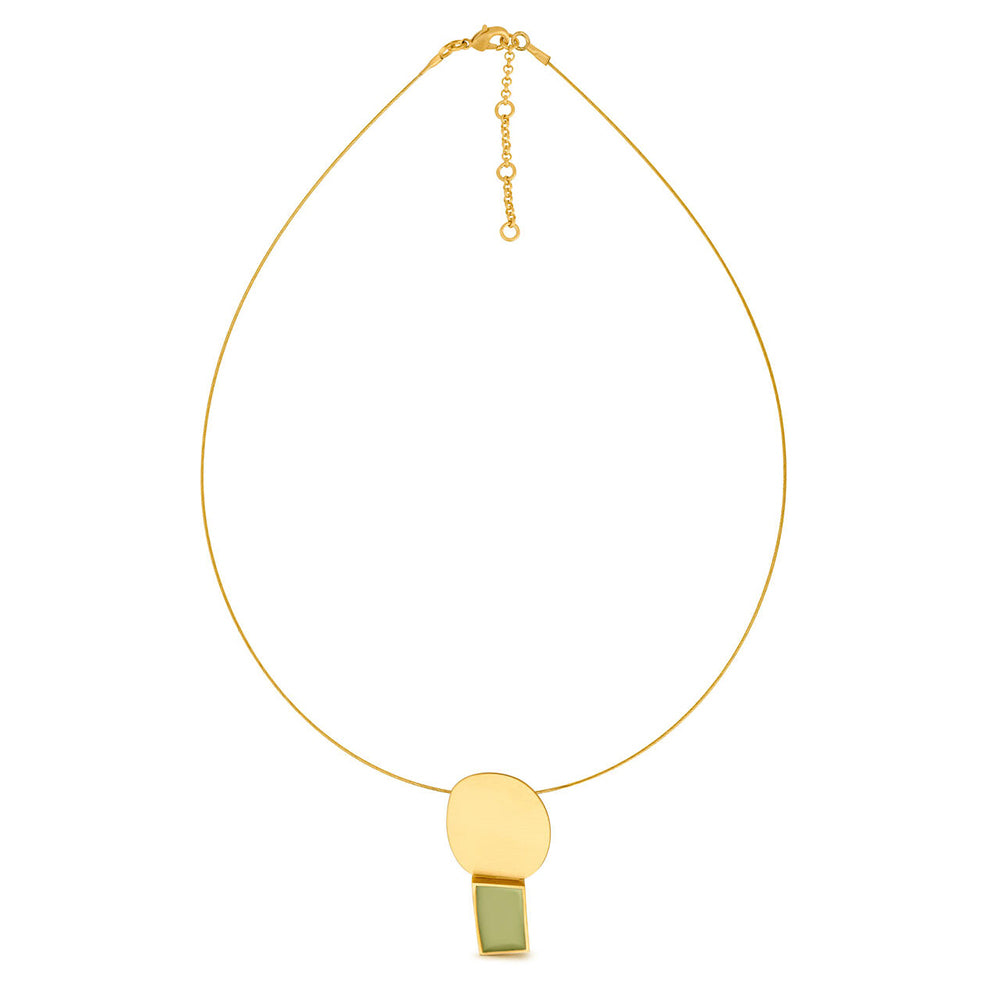 Collage Golden Necklace with Pendant