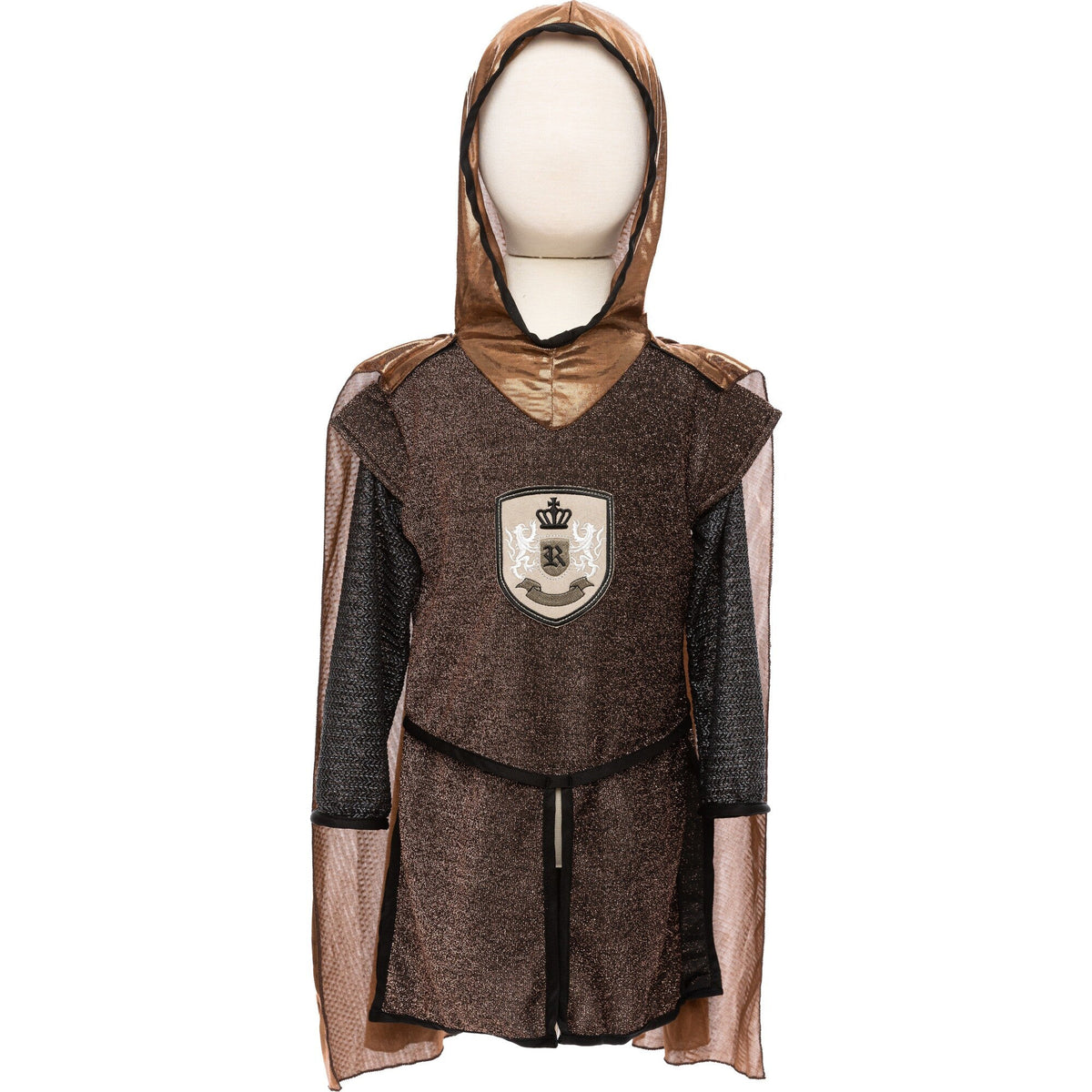 Brilliant Copper Knight Costumes with Tunic Cape and Crown Size 5-6
