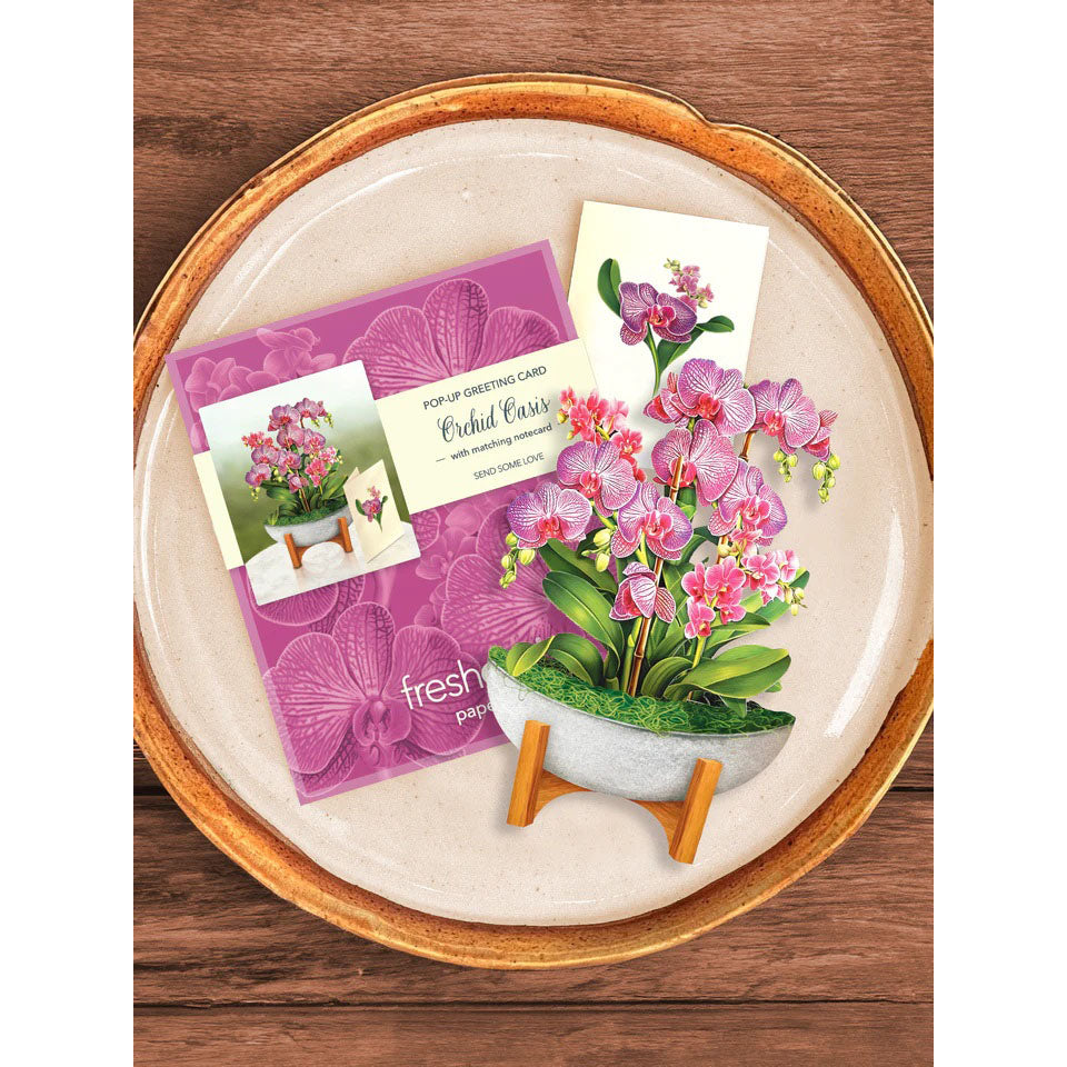 Mini Orchid Oasis Pop-up Notecard