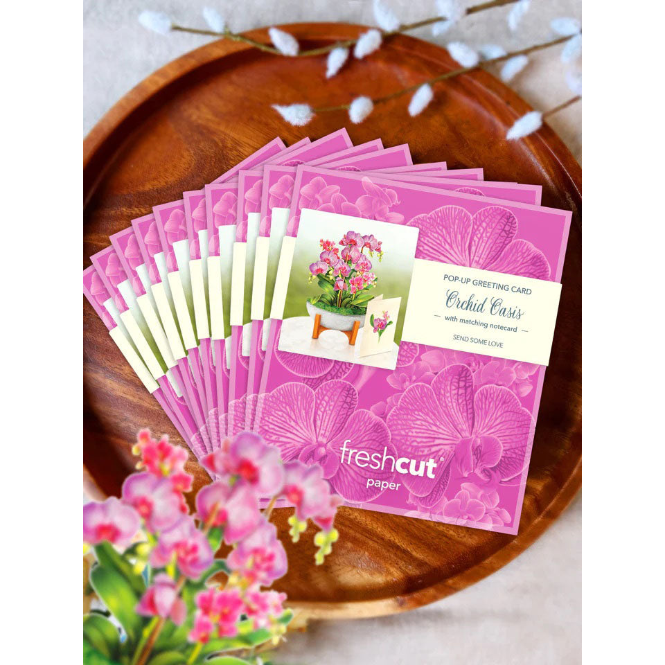 Mini Orchid Oasis Pop-up Notecard