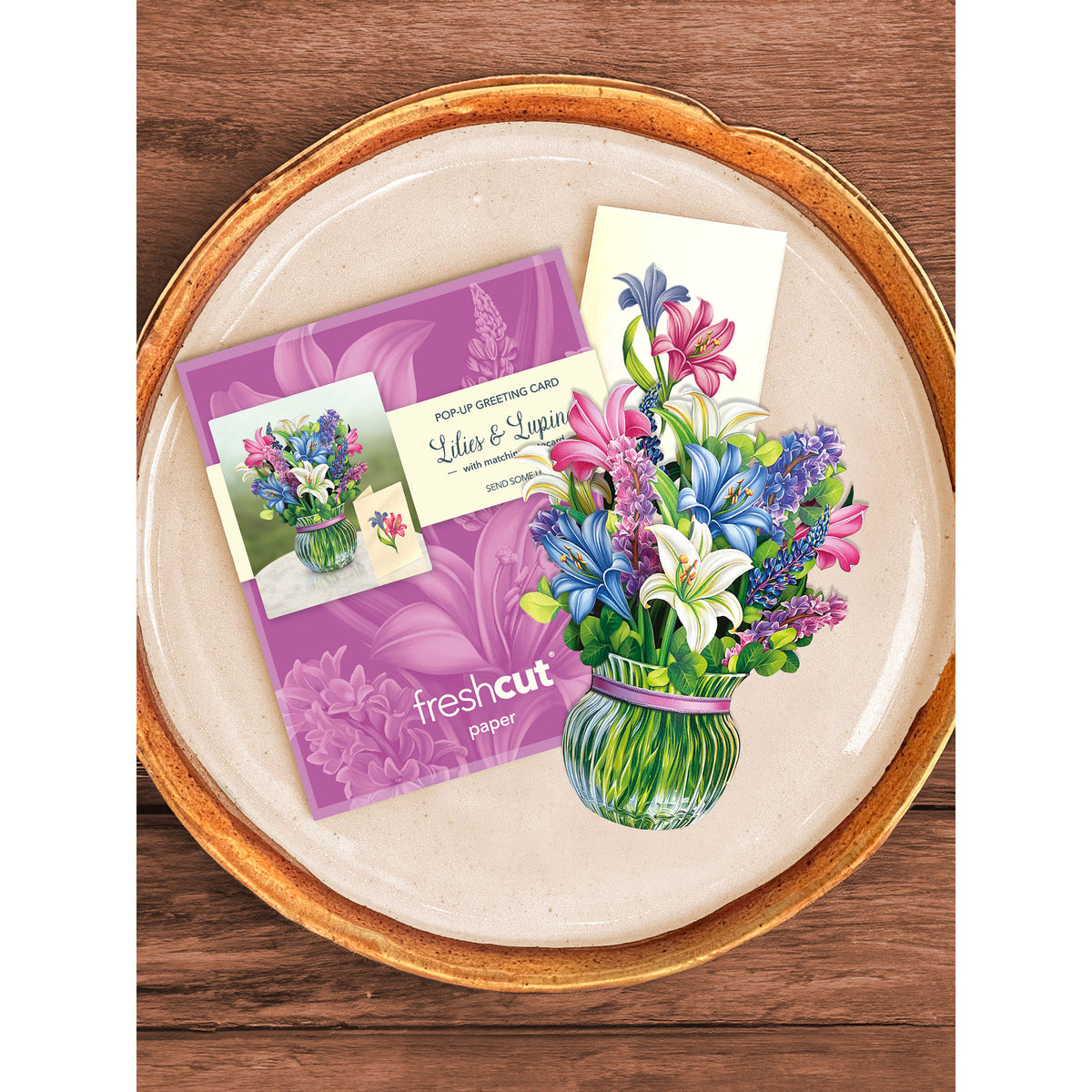 Mini Lilies &amp; Lupines Pop-up Notecard