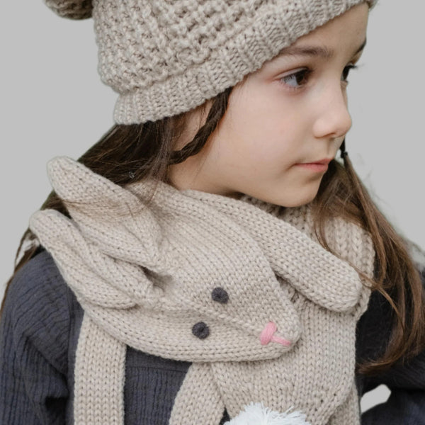 Knit Bunny Scarf - Oat - Getty Museum Store