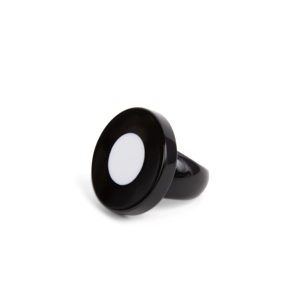 French Dot Pattern Ring (Black &amp; White)