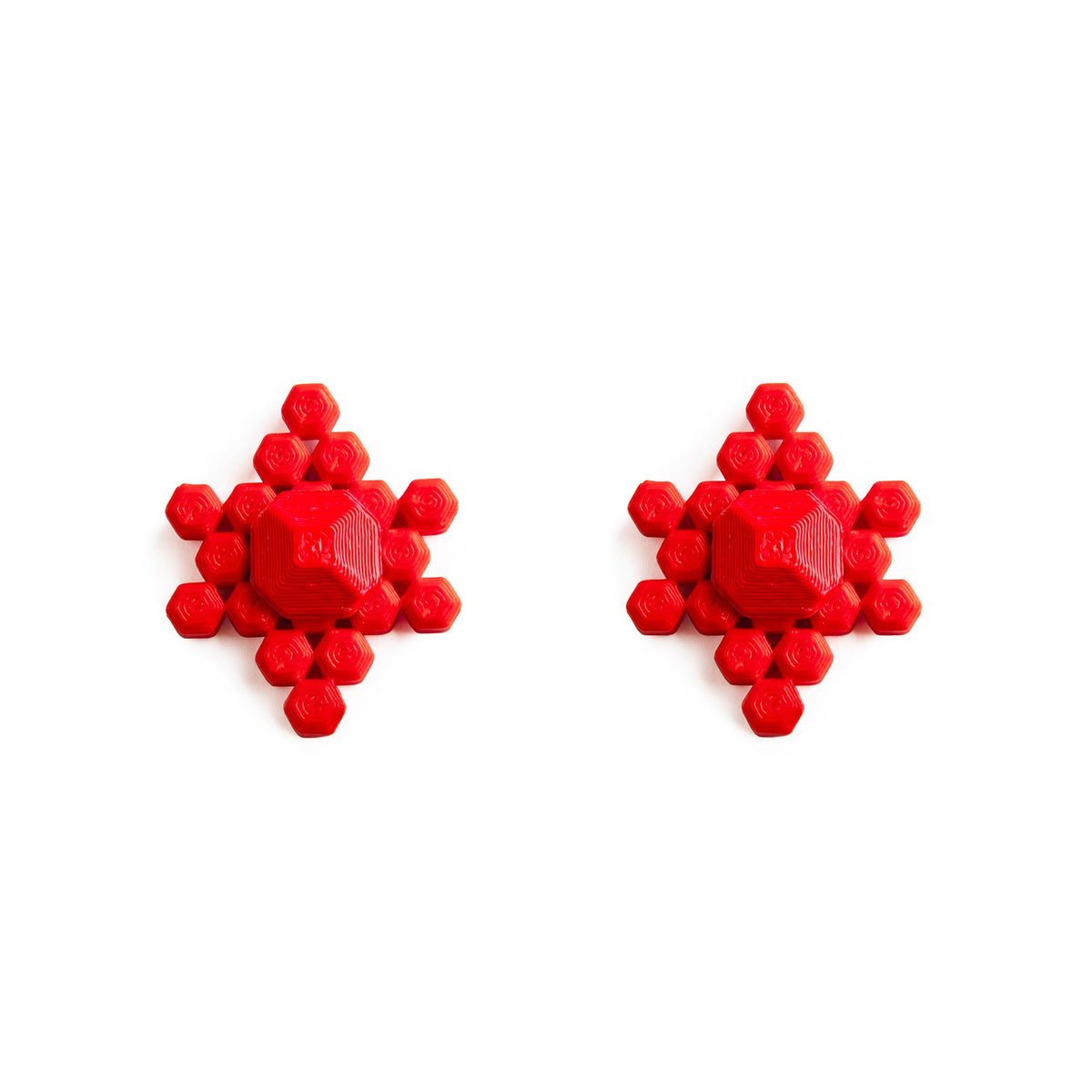 Stones Earrings - Red