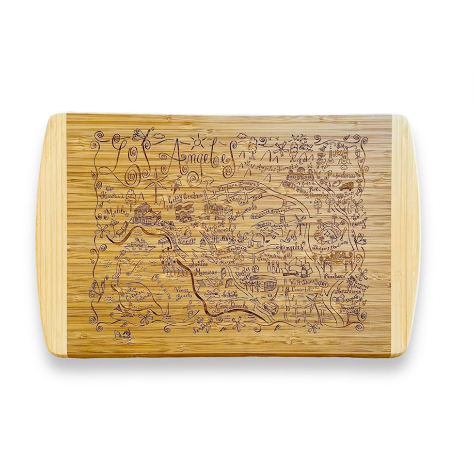 Los Angeles Map Bamboo Cheese Board