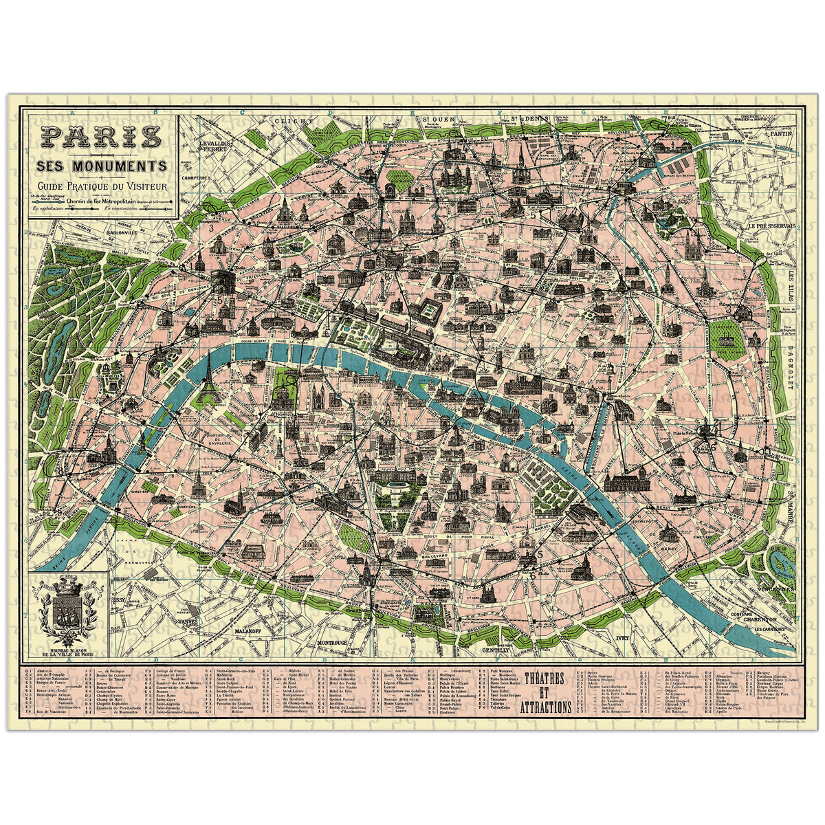 Vintage Paris Map Puzzle
