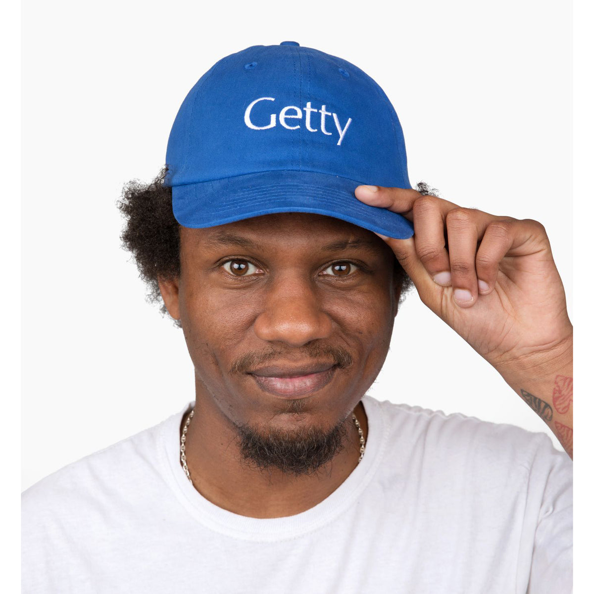 Getty Embroidered Logo Cap - Blue