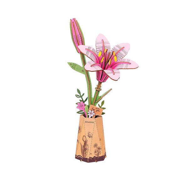 廃盤品　w.o.d. F.L.O.W.E.R.S. Rowood DIY Wooden Flower Orange Tulip 3D Wooden Puzzle TW081 | 3D