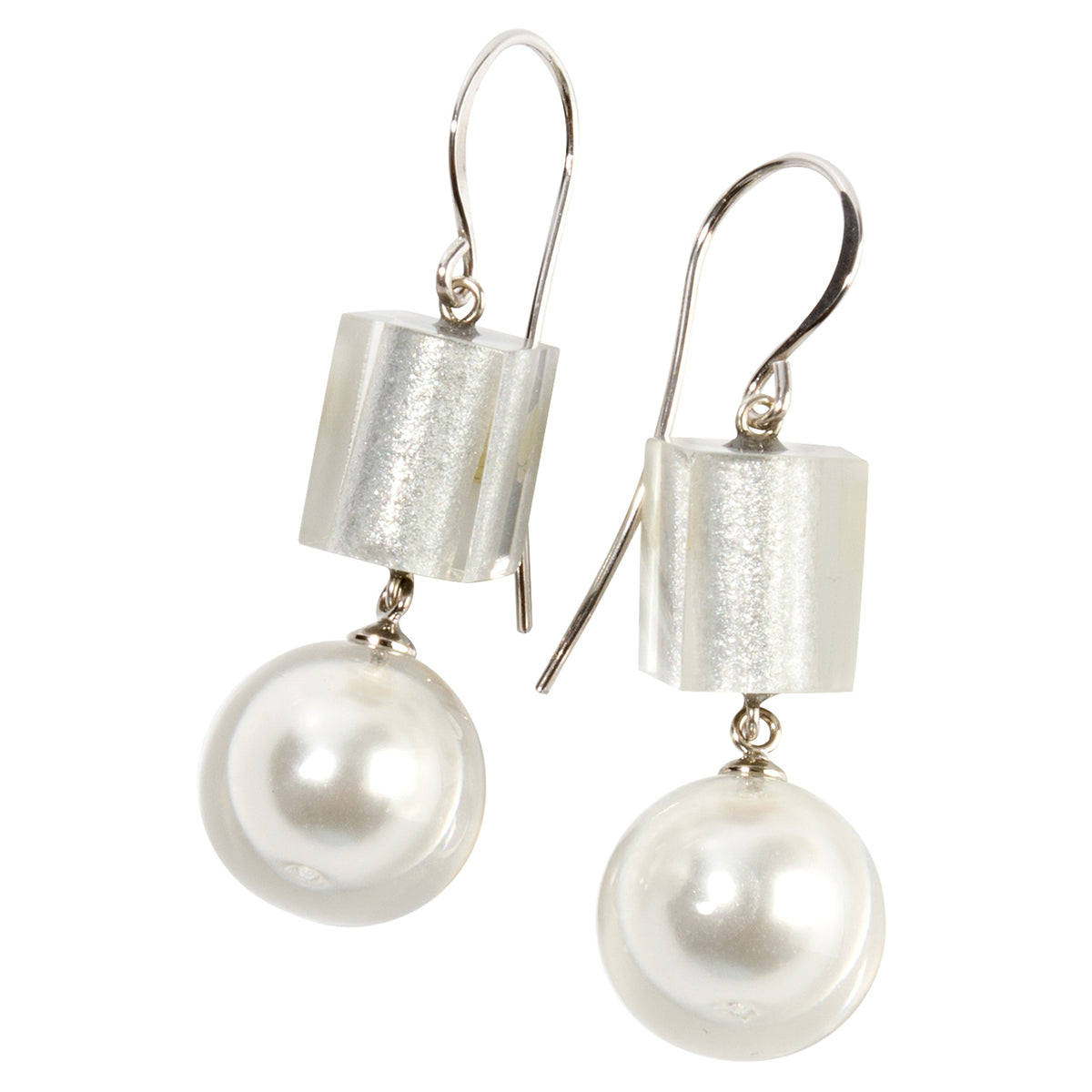 Pearl and Resin Bead Earrings