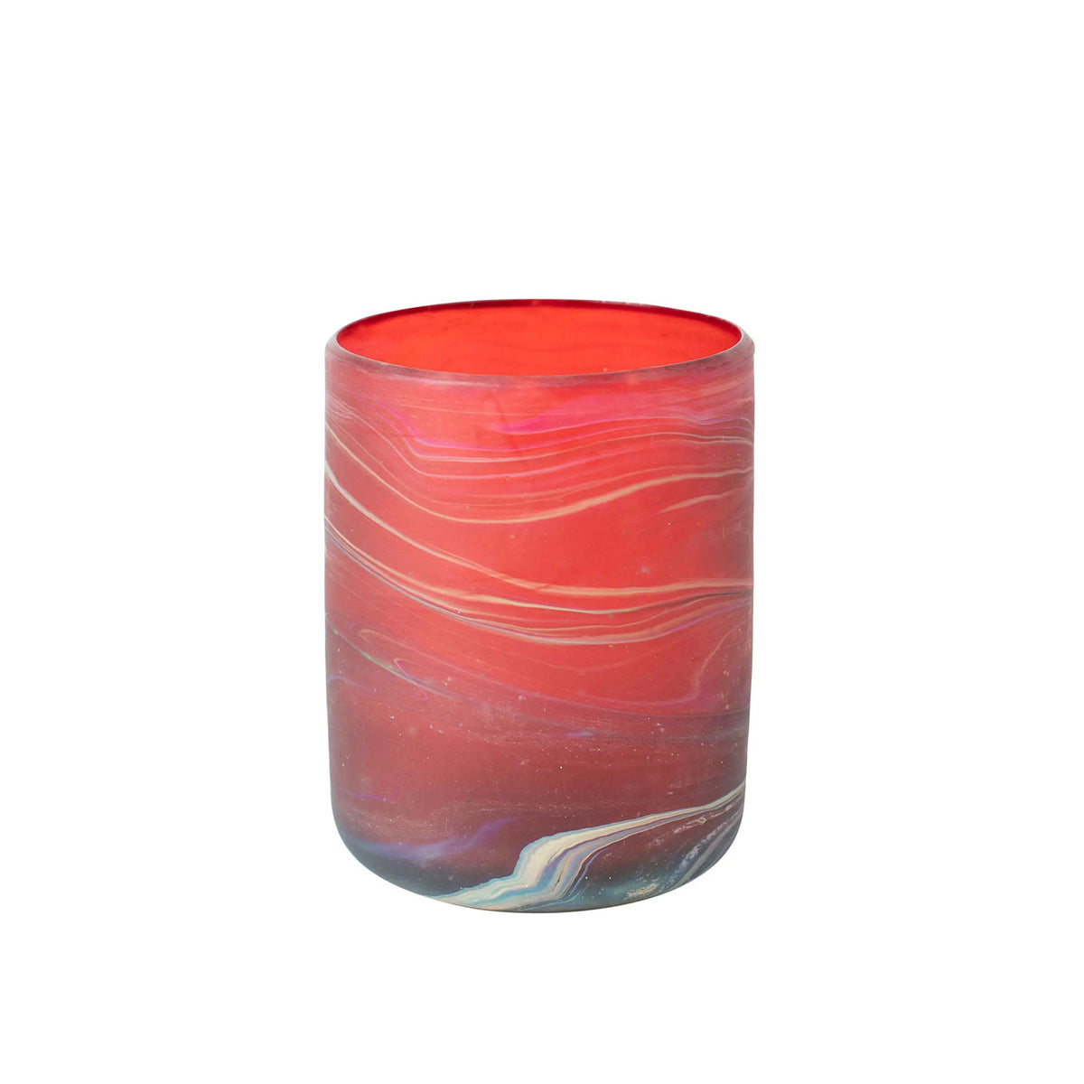 Phoenician Glass Candle Holder - Red