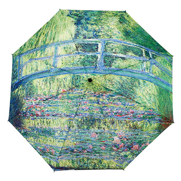Monet&#39;s Japanese Footbridge Reverse Close Folding Umbrella
