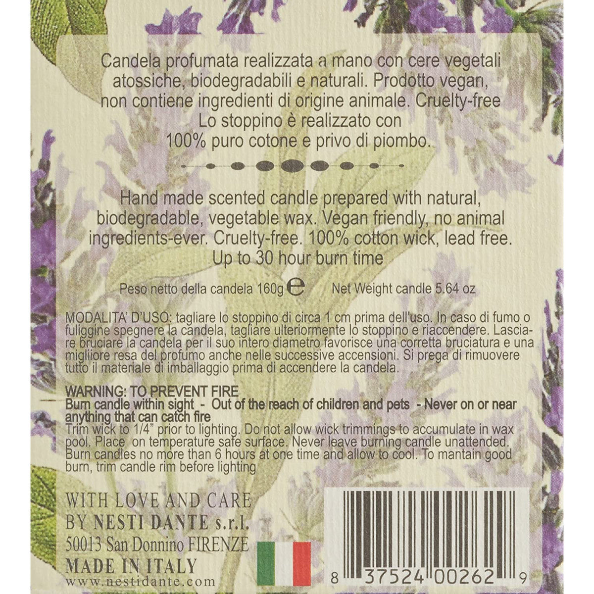 Romantica Scented Candle in Wild Tuscan Lavender and Verbena