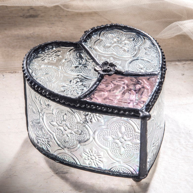 Glass Heart Keepsake Box