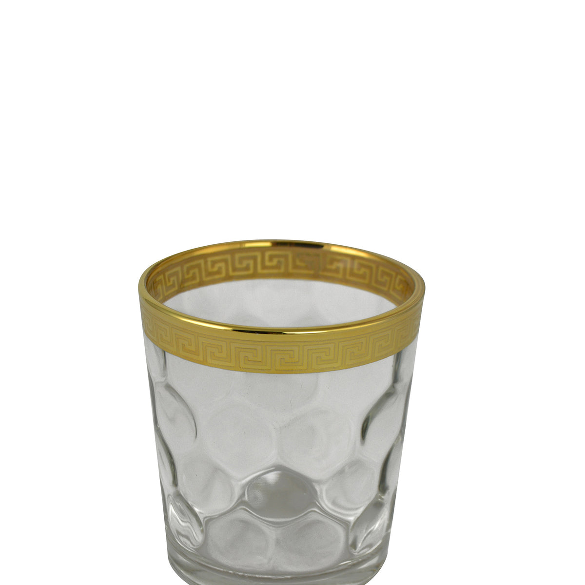Double Old-Fashioned Glass - Greek Key Design