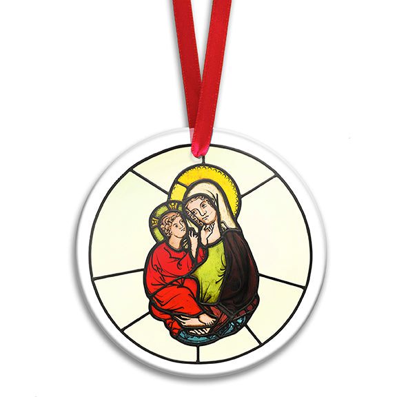 The Virgin and Child Stained Glass Ornament - Getty Museum Store