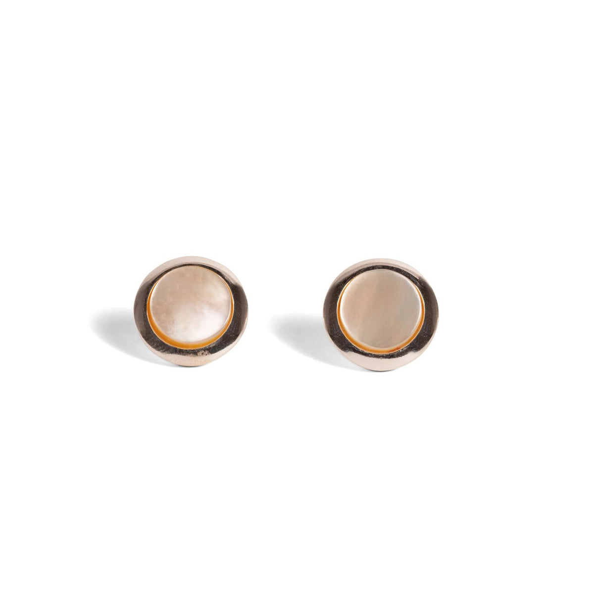 Mother-of-Pearl Round Tile Earrings