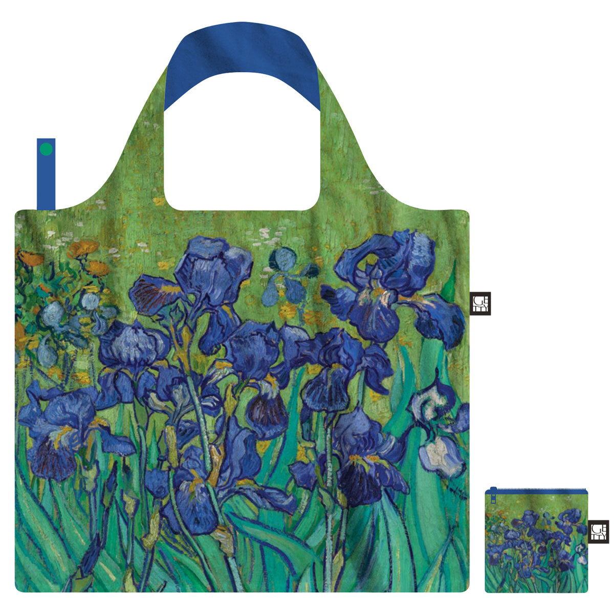 Tote Bag- Van Gogh&#39;s Irises -large bag with small zippered bag which large bag fits into | Getty Store