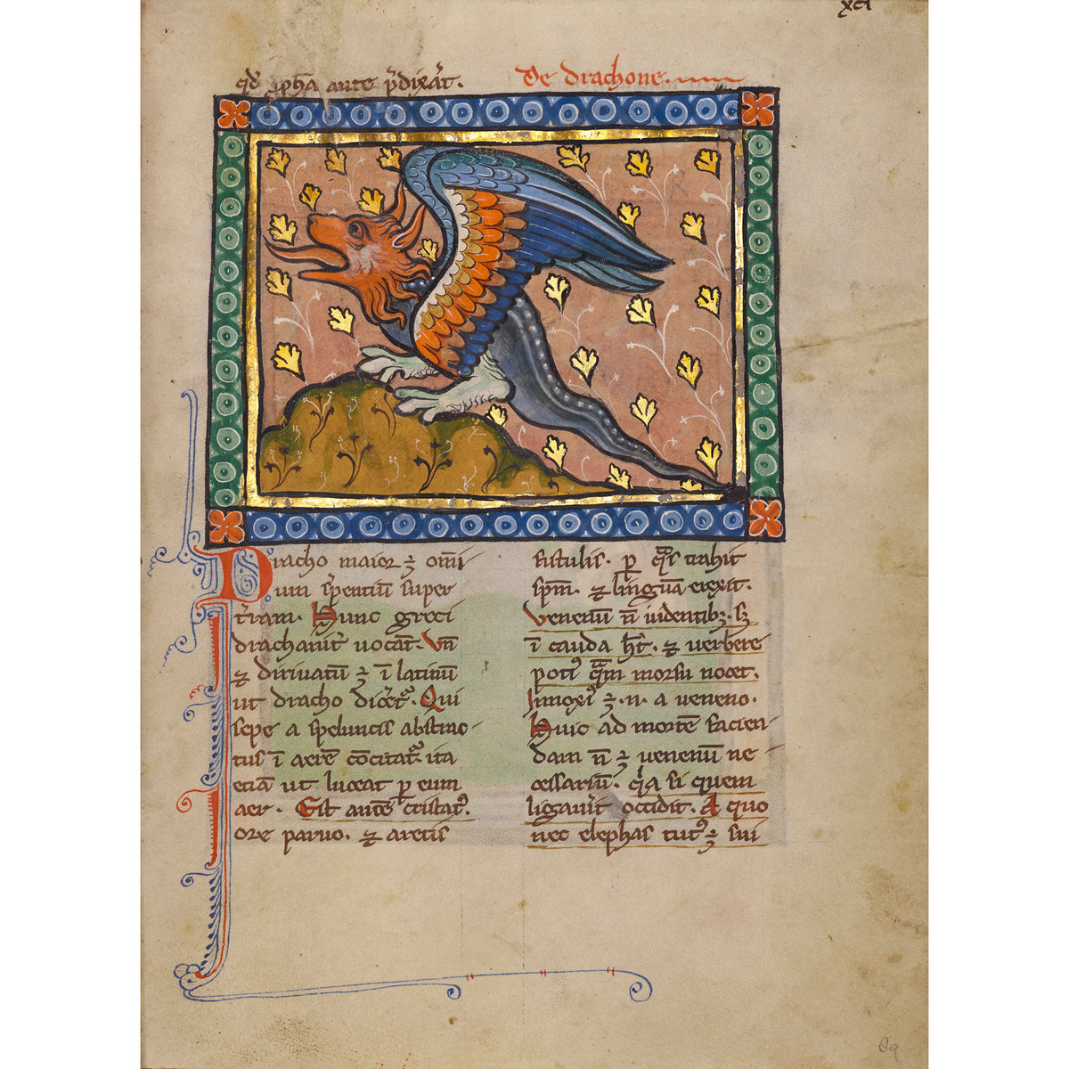 Plush Dragon Inspired by Illuminated Manuscript Bestiary