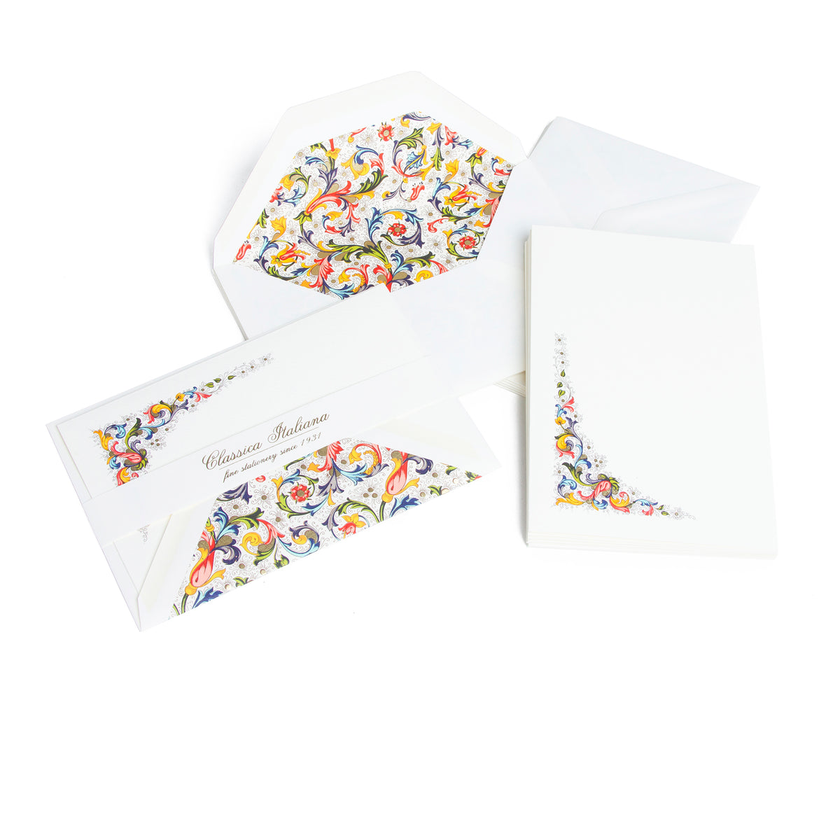 Florentine Folded Stationary Cards- Red &amp; Gold | Getty Store