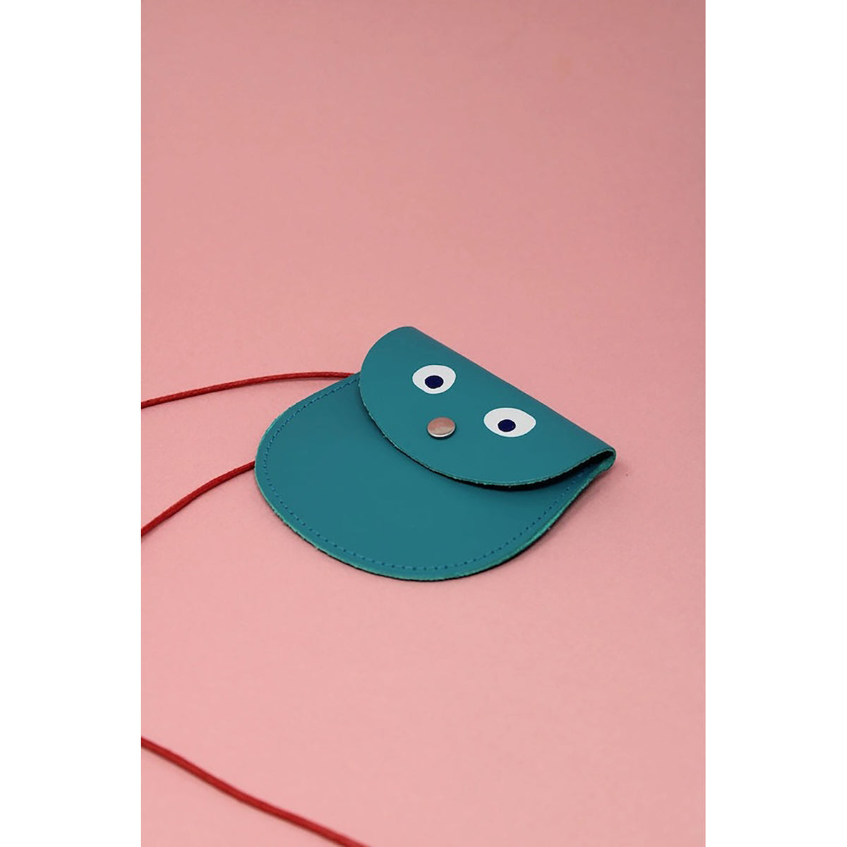 Googly Eye Mini String Purse - Turquoise