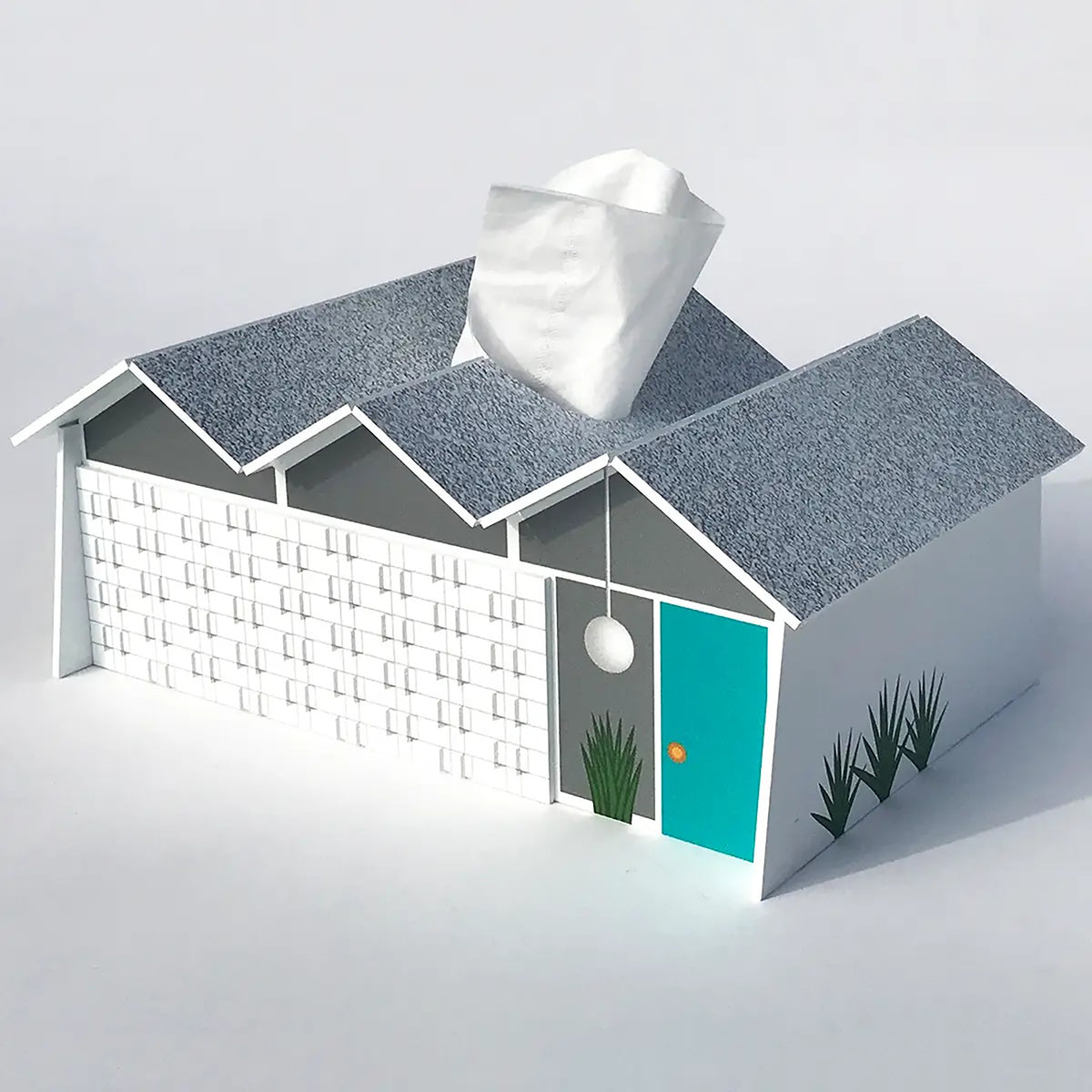 Midcentury Tissue Box Cover - Folded Plate Roof