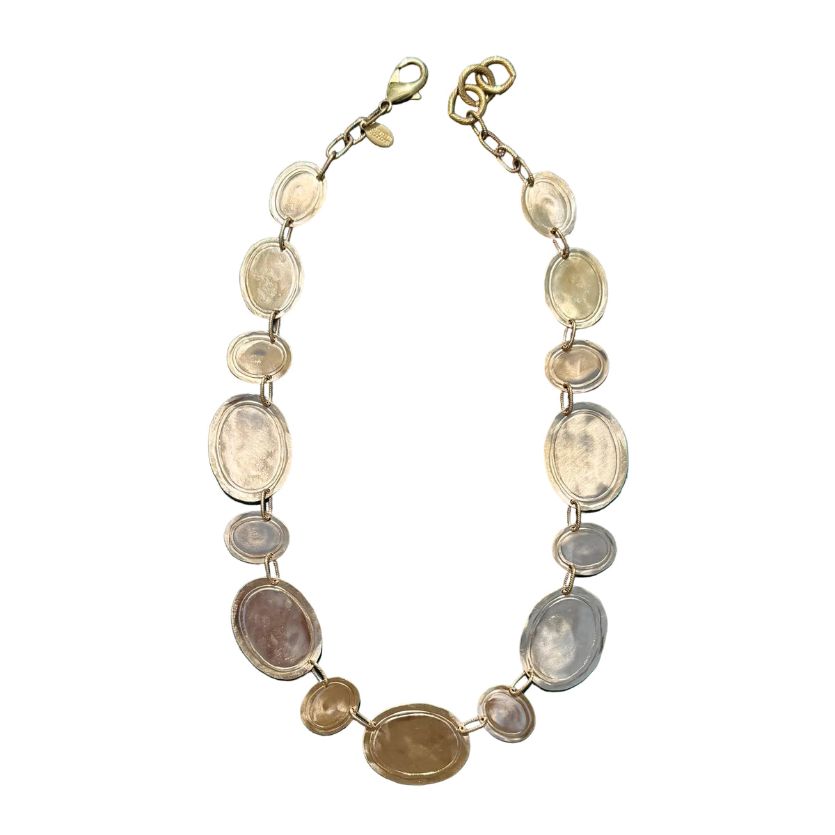 A hammered brass statement necklace