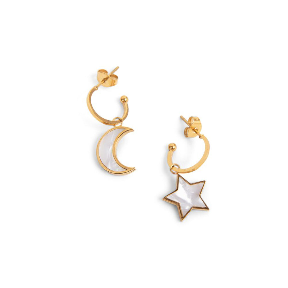 Celestial Hoop and Charm Earrings