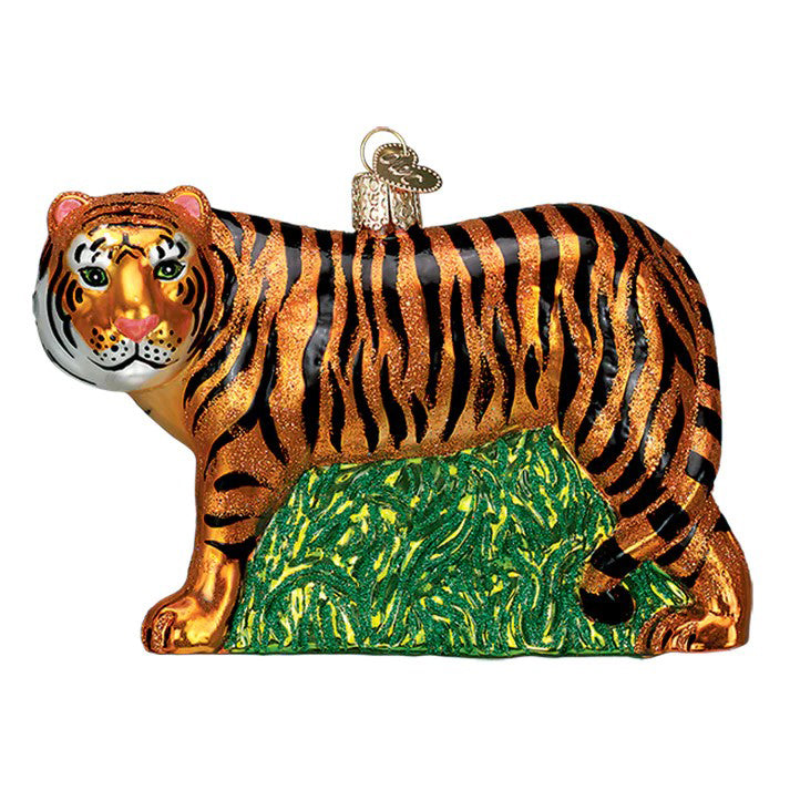 Handblown Glass Ornament - Tiger