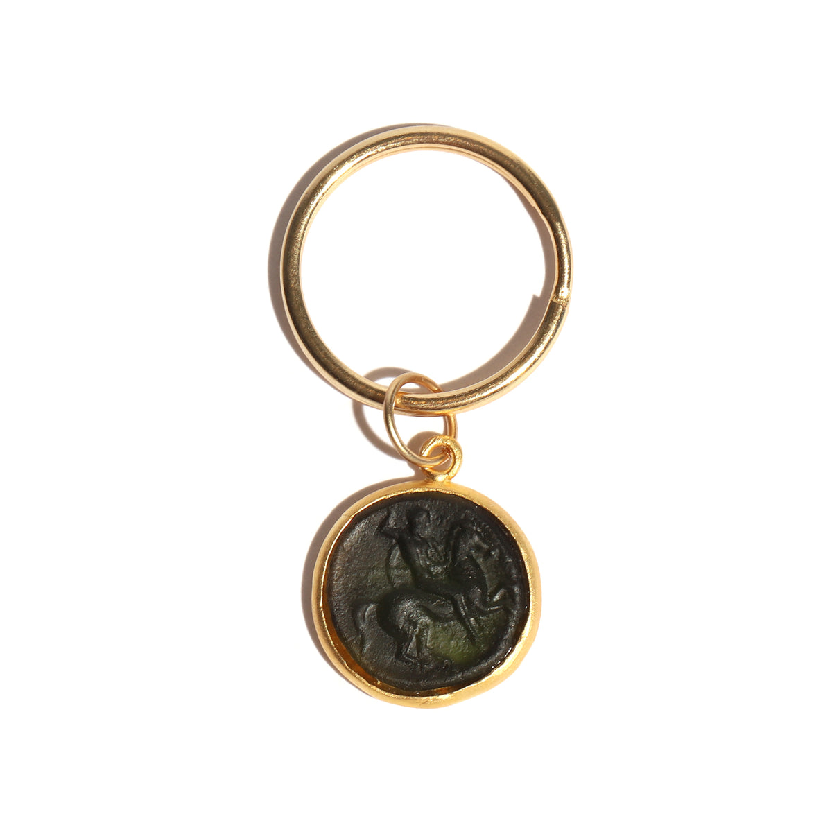 Warrior Glass Coin Key Ring