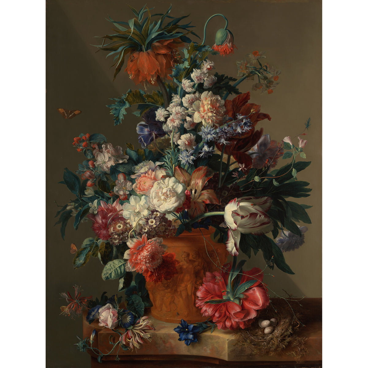 Van Huysum Vase of Flowers Music Box
