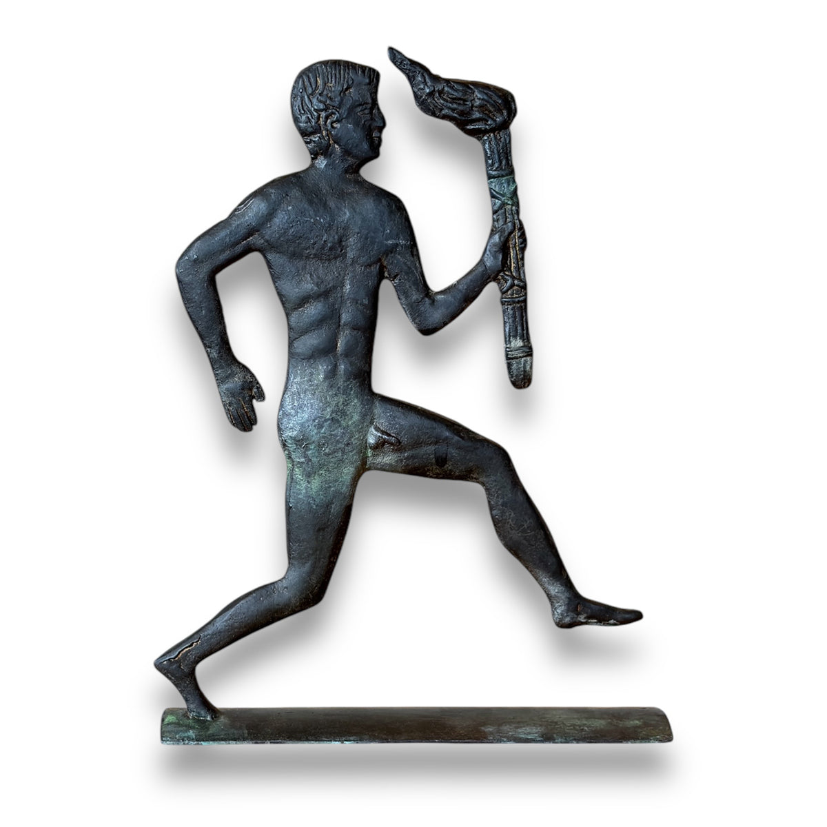 Bronze Torchbearer Figurine