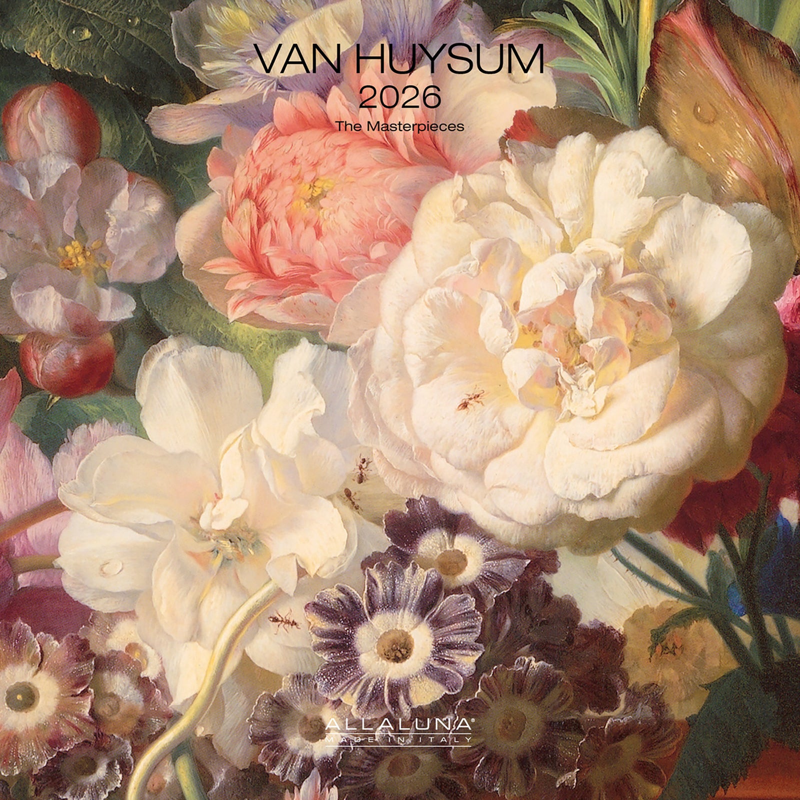 Van Huysum 2026 calendar with floral design front cover