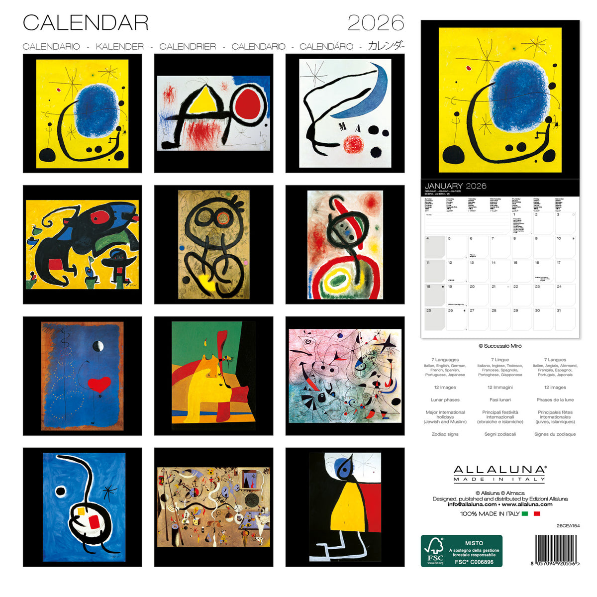 2026 Wall Calendar - Miro