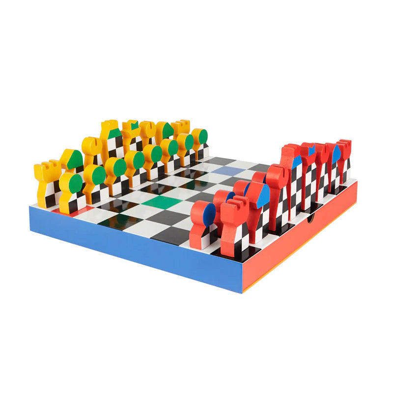 Colorful checkers game set on a white background