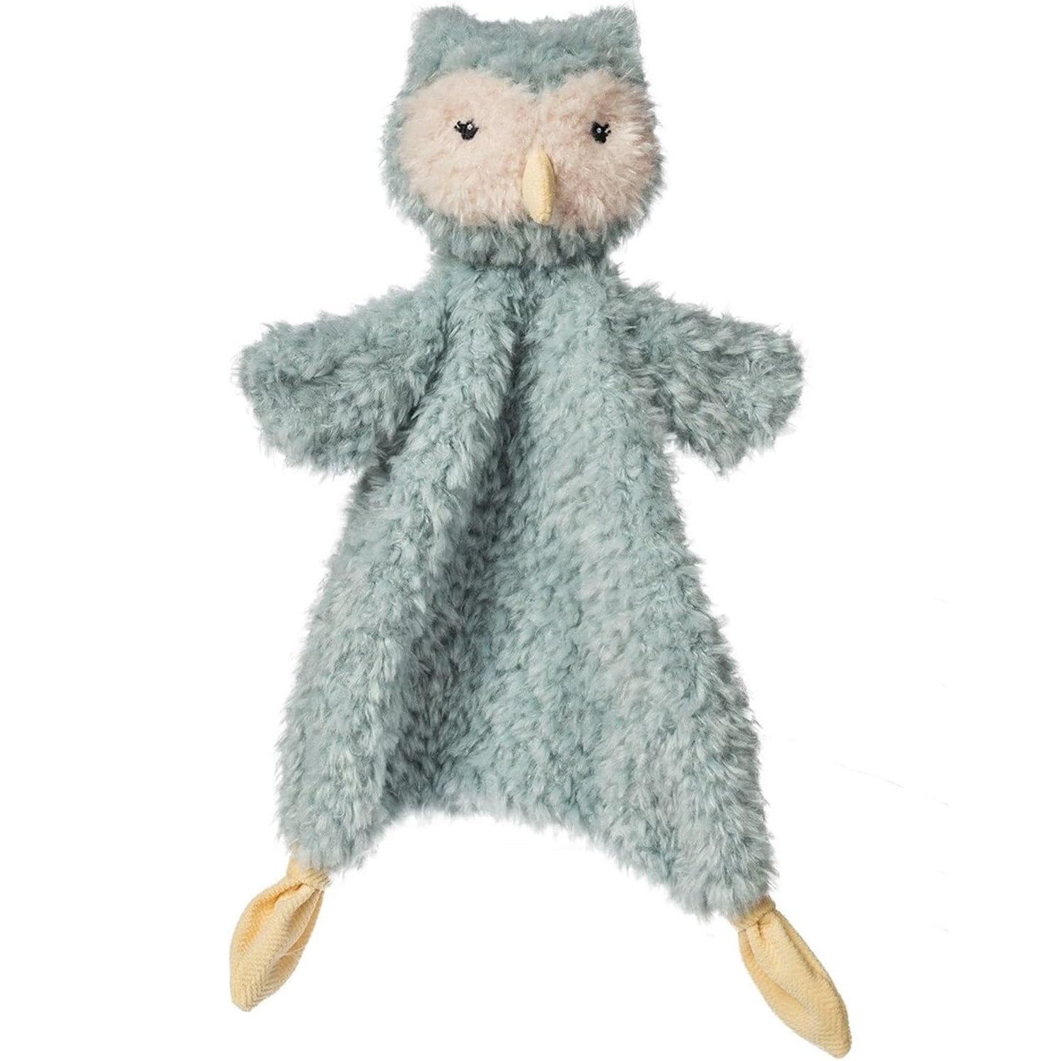 Plush owl toy with a soft texture on a white background