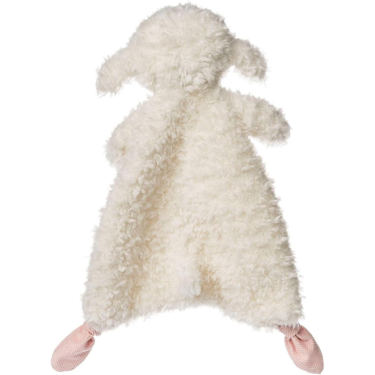 Plush lamb toy on a white background