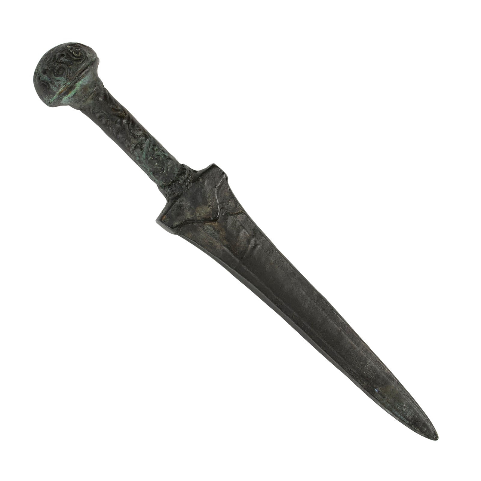 Decorative dagger with a detailed hilt on a white background