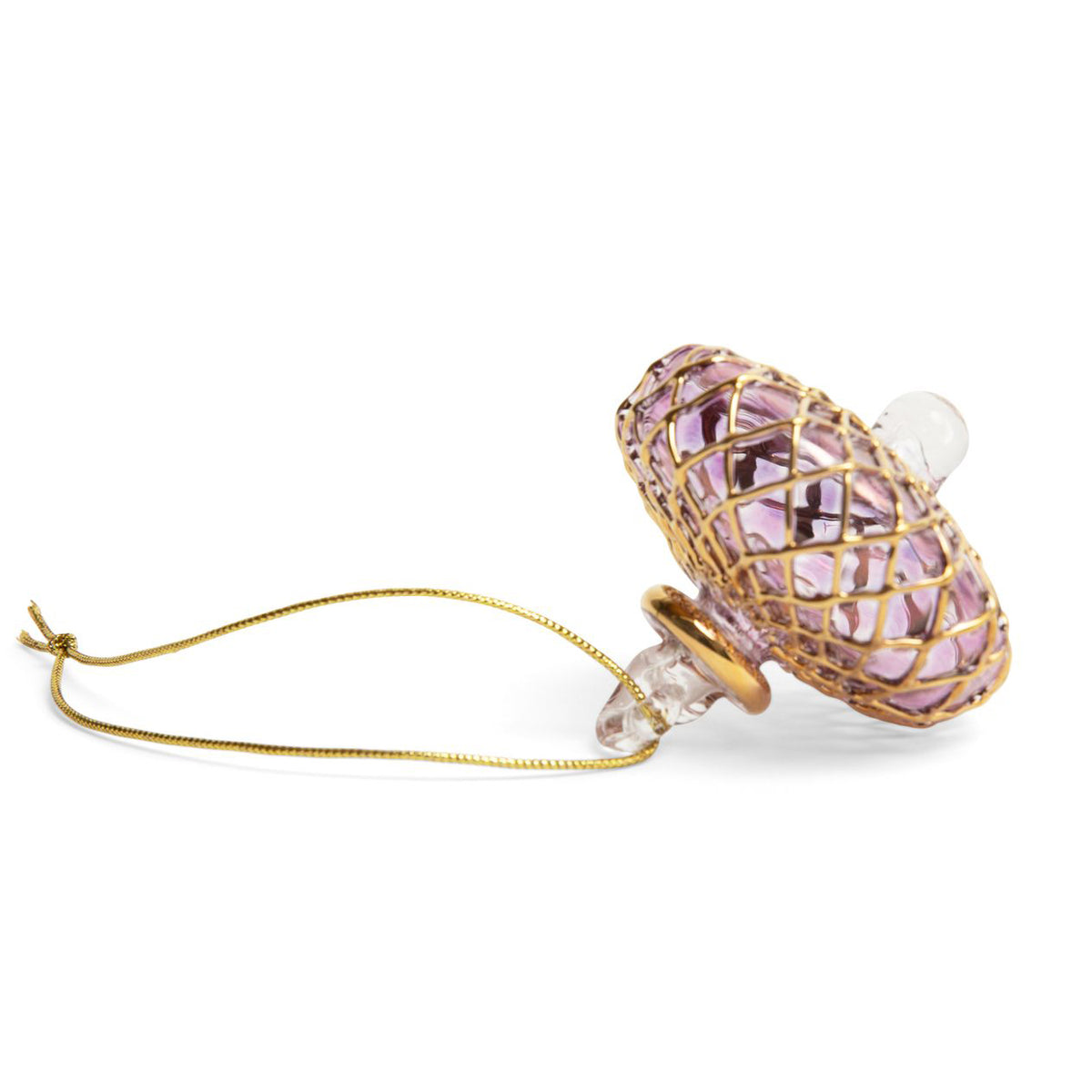 Blown Glass Ornament - Purple Diamond Toupie