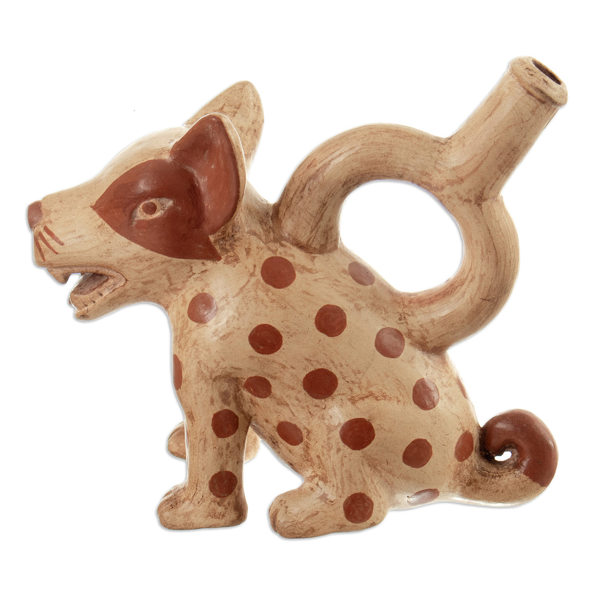 Ceramic Dog Vessel in Peruvian Mochica Style