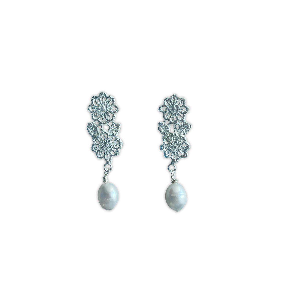 Annette Pearl &amp; Lace Earrings