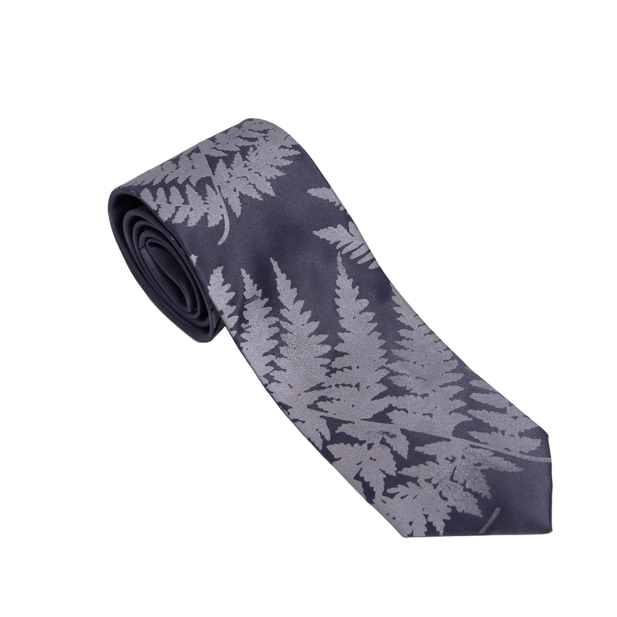 Floral patterned tie on a light gray background