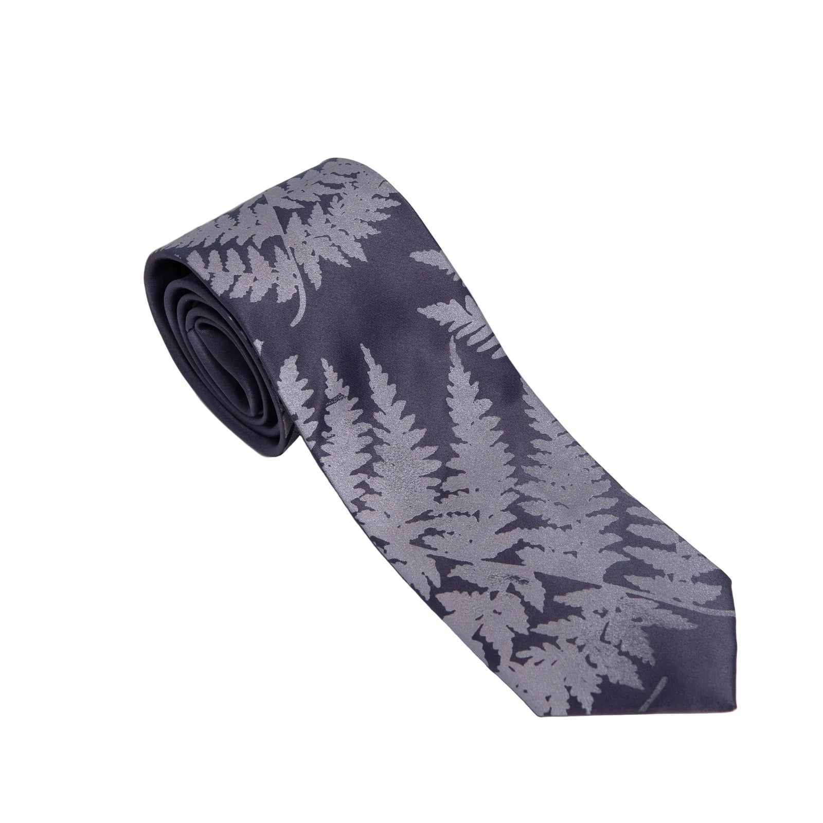 Floral patterned tie on a light gray background