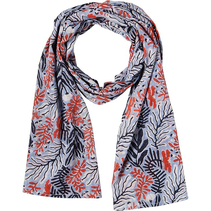 Scarf with floral pattern on a white background