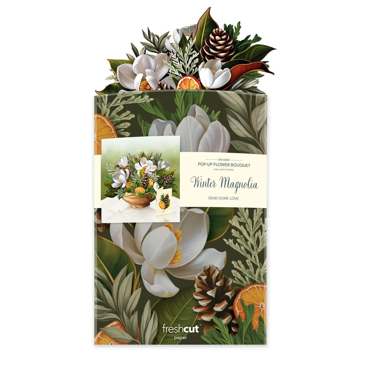 Box of fresh cut flowers with floral design and &#39;fresh cut&#39; branding