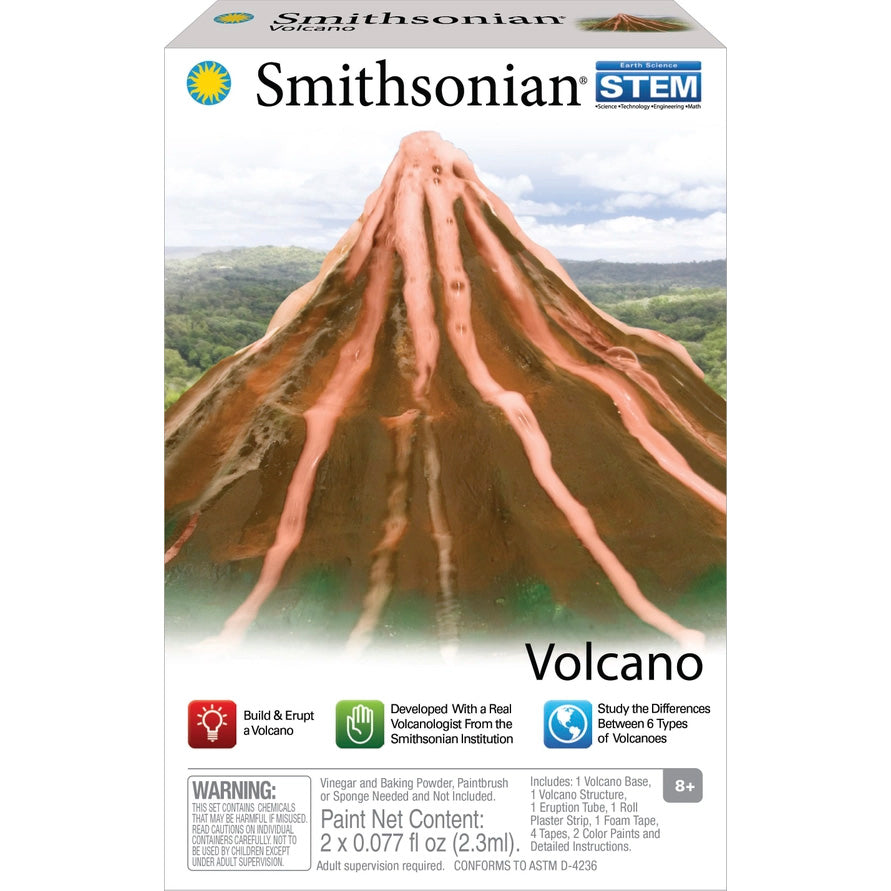 Smithsonian STEM Volcano kit packaging on a white background