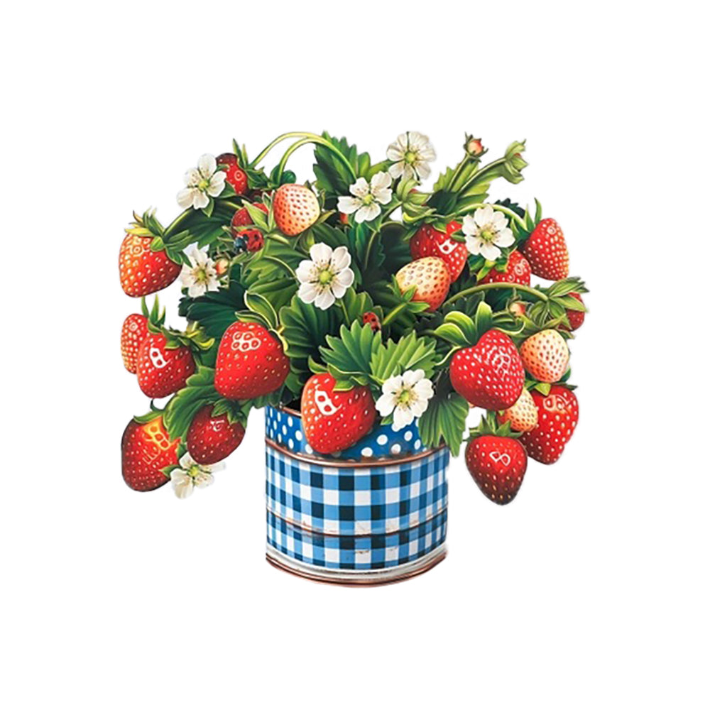 Mini Strawberry Blossom Pop-up Notecard