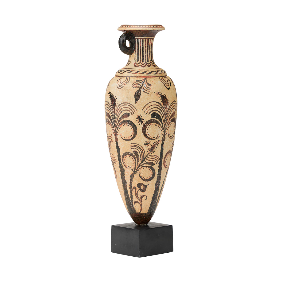 Decorative vase with intricate patterns on a white background